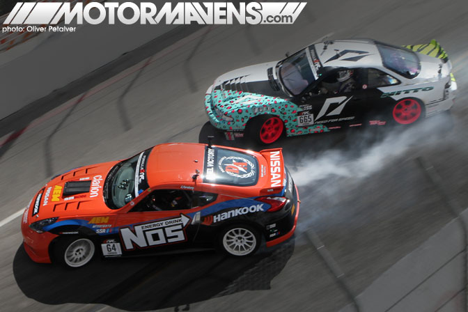 Matt Powers S14 Chris Forsberg Nos Energy Nissan 370Z Formula Drift Streets of Long Beach 2011