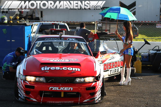 Formula Drift Seattle Evergreen Speedway 2011 drifting pit stop grid