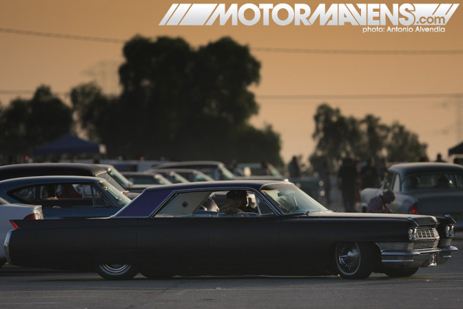 Cadillac Mooneyes hot rod rat kustom Irwindale Speedway xmas party