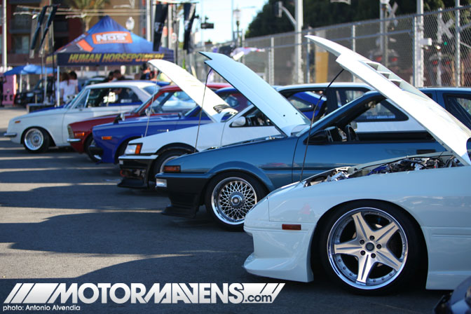 Mainstream Productions Nisei Showoff Import Car Show Little Tokyo  Los Angeles Ken Miyoshi offset stance slammed shakotan