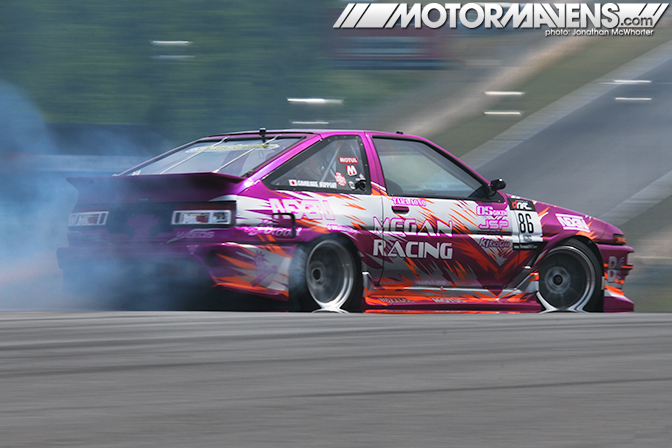 AE86 Trueno Corolla GT-S turbo Taka Aono Formula Drift Atlanta Megan Racing Nexen