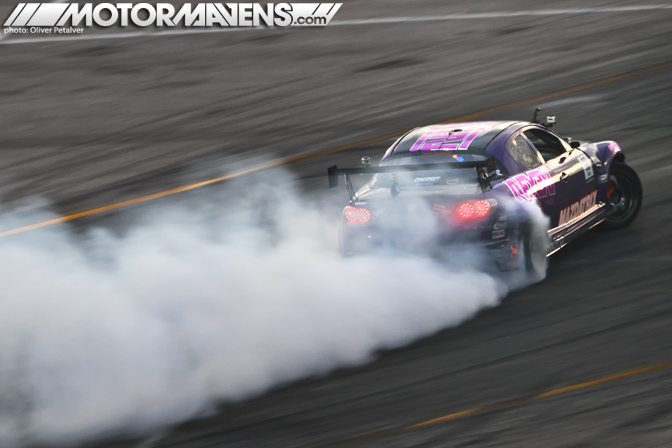 Formula DRIFT, Formula D, Drift, KMR, Kyle Mohan Racing, Motormavens, Oliver Petalver, Yoshi Shindo, Nexen Tires, Mazdatrix, Mazda USA, Mazdaspeed,  Exedy Clutches, Eibach Springs, Mishimoto, Turbonetics, AIT Racing, XXR, Haltech, Idemitsu, Gatorz Eyewear, TCSportline, F&L Racing Fuel, Baker, Dstroyr, Drop Engineering, EF1 Motorsports, Kognition, Antonio Alvendia
